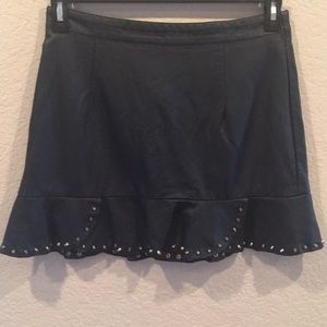 Faux leather skirt with studs